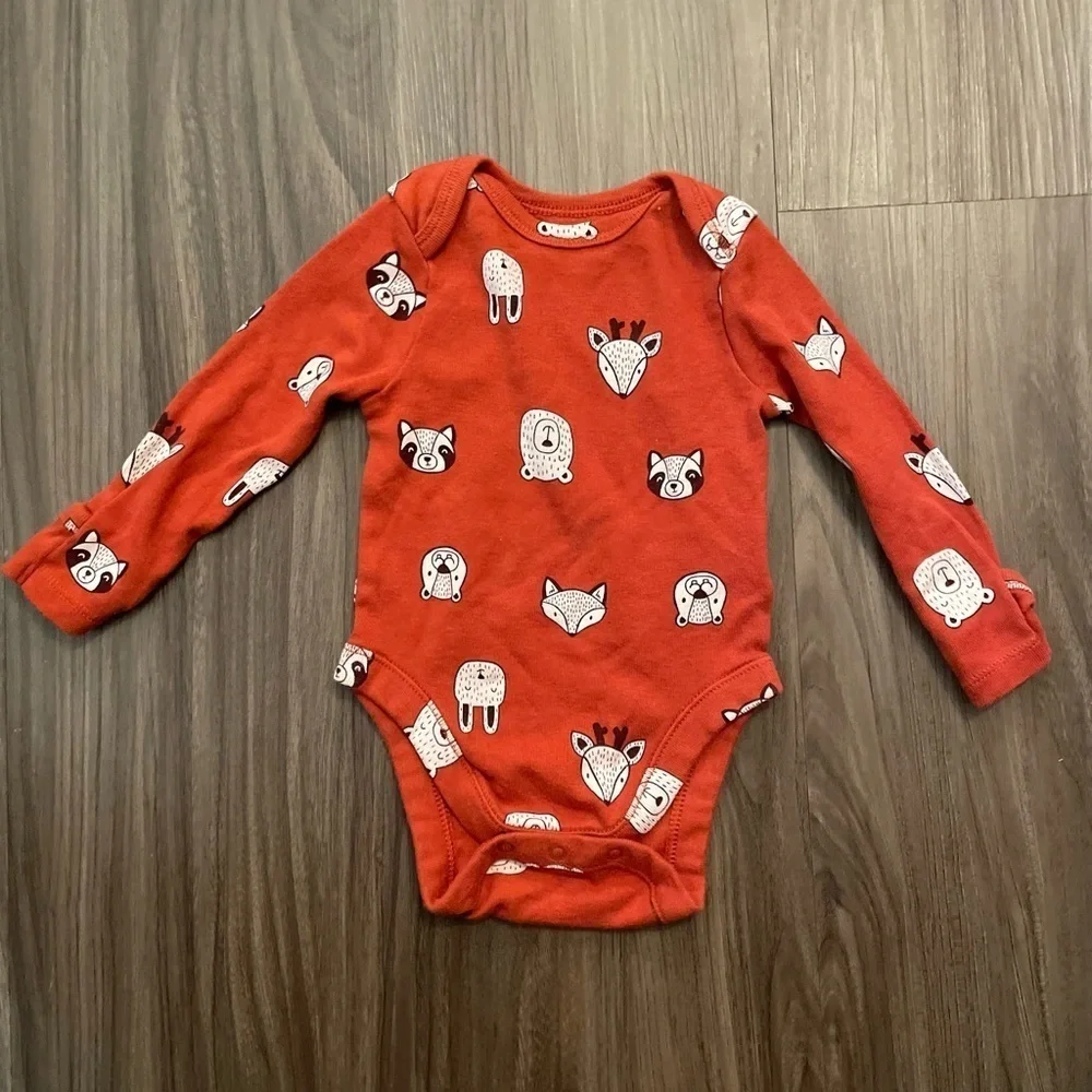 Old Navy Orange Animal Print Kids One Piece size 0-3M